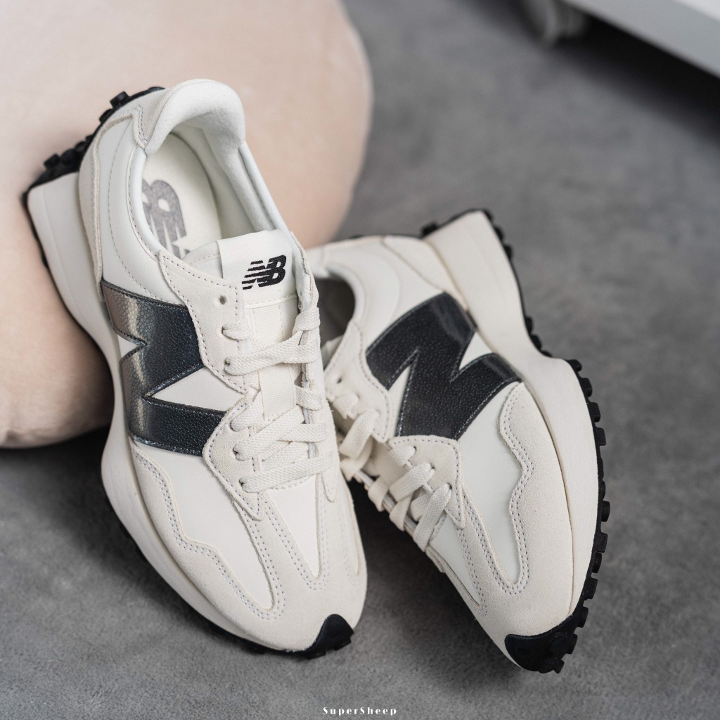 New Balance 327 復古 休閒鞋 女鞋 B楦 皮革 白 黑 WS327JWB