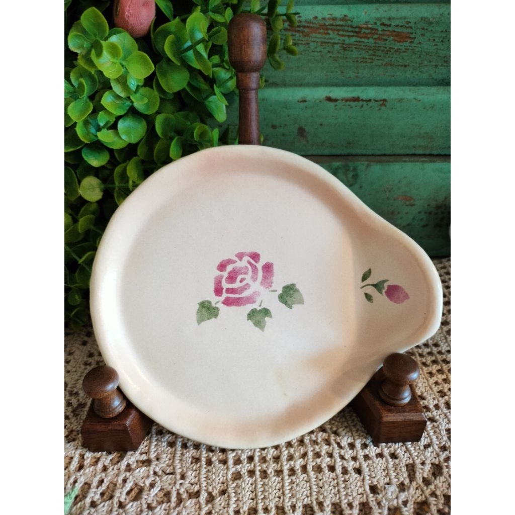 日本絕版many 玫瑰陶瓷收藏盤