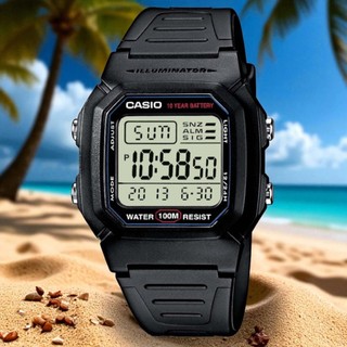 錶流行 CASIO (W-800H-1A) LED照明 當兵 運動 學生必備 防水100米 數位電子錶