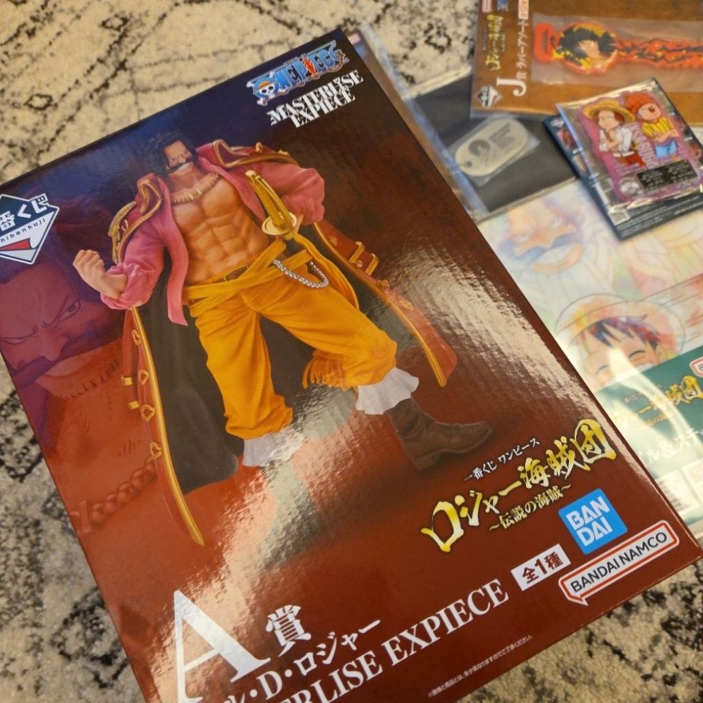 |一番賞| 日版金證航海王 傳說的羅傑海賊團 A賞 羅傑、G賞鐵牌、H賞卡牌立牌艾斯、J賞橡膠擺件魯夫、I賞水彩風資料夾
