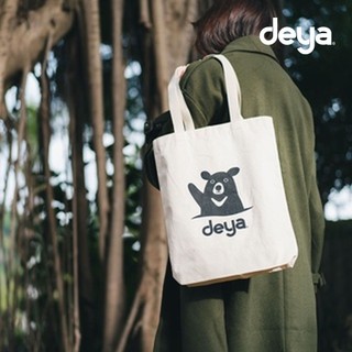 deya 熊帆布蝴蝶結禮物托特袋 帆布購物袋 托特包 環保購物袋