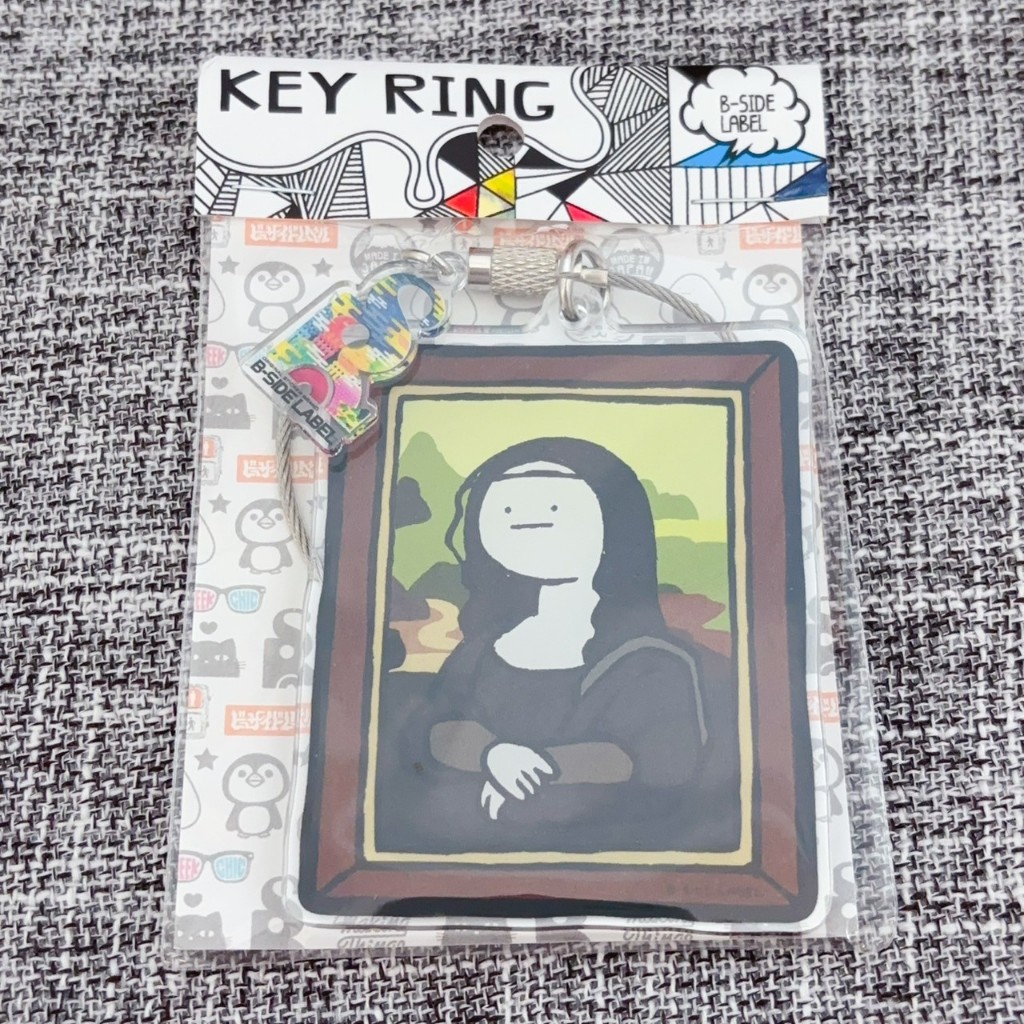 ❤宥子柳丁❤ 全新 日本製 B-Side Label 真顔絵画 蒙娜麗莎的微笑鑰匙圈 日本帶回 日本代購