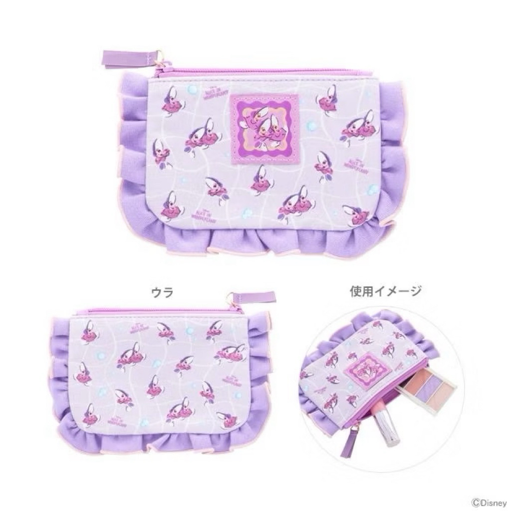日本🇯🇵迪士尼 愛麗絲夢遊仙境 紫色荷葉邊小物包/粉色荷葉邊小物包 年輕牡蠣寶寶款 正版授權