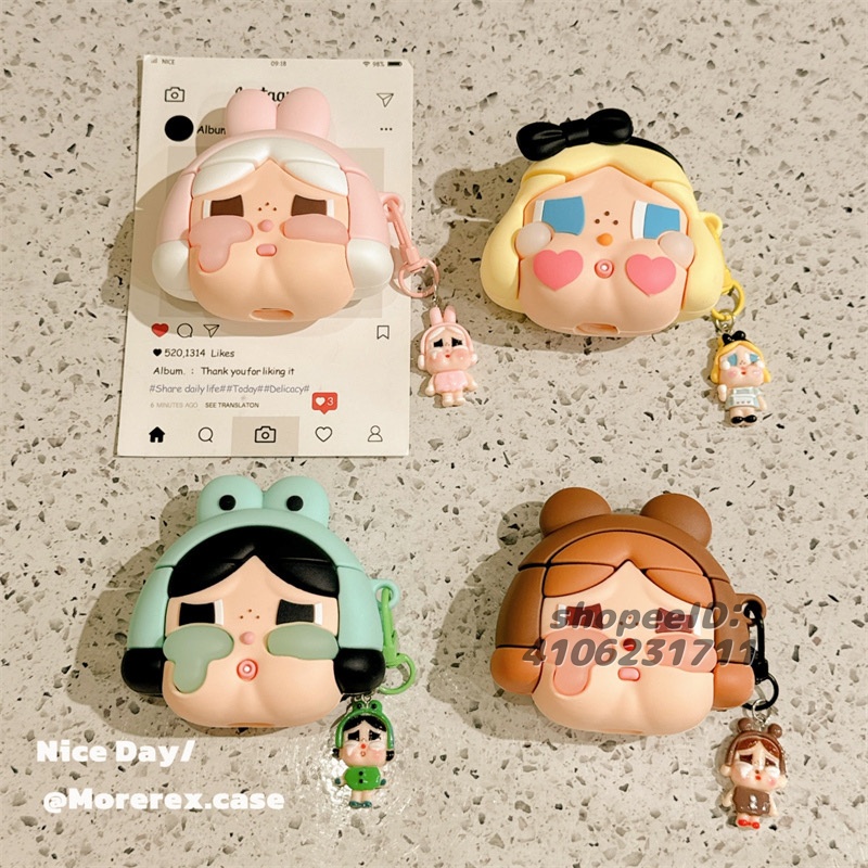 矽膠 卡通 立體哭娃 配飾 Airpods 4 防摔保護套 airpods pro 2代 耳機殼 3代 1代藍牙耳機