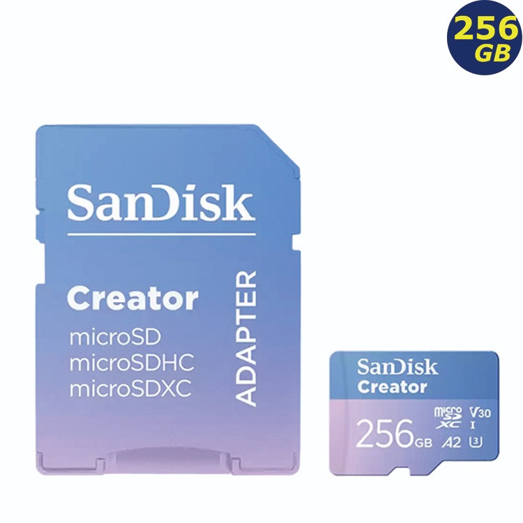 SanDisk 256G 256GB Creator microSD 190MB UHS-I U3 A2 V30 記憶卡