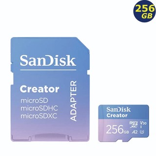 SanDisk 256G 256GB Creator microSD 190MB UHS-I U3 A2 V30 記憶卡