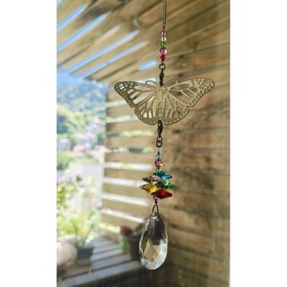 蝴蝶水晶suncatcher 、吊在近窗戶或燈光下.會反射出美妙的彩虹色光芒、在房間裡閃耀舞動