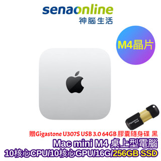 APPLE Mac mini M4晶片 桌上型電腦 10核心CPU 10核心GPU 16G 256GB SSD 銀 預購