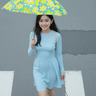 didyda 超輕自動傘 防風抗UV遮陽臺灣設計雨傘 (花花)