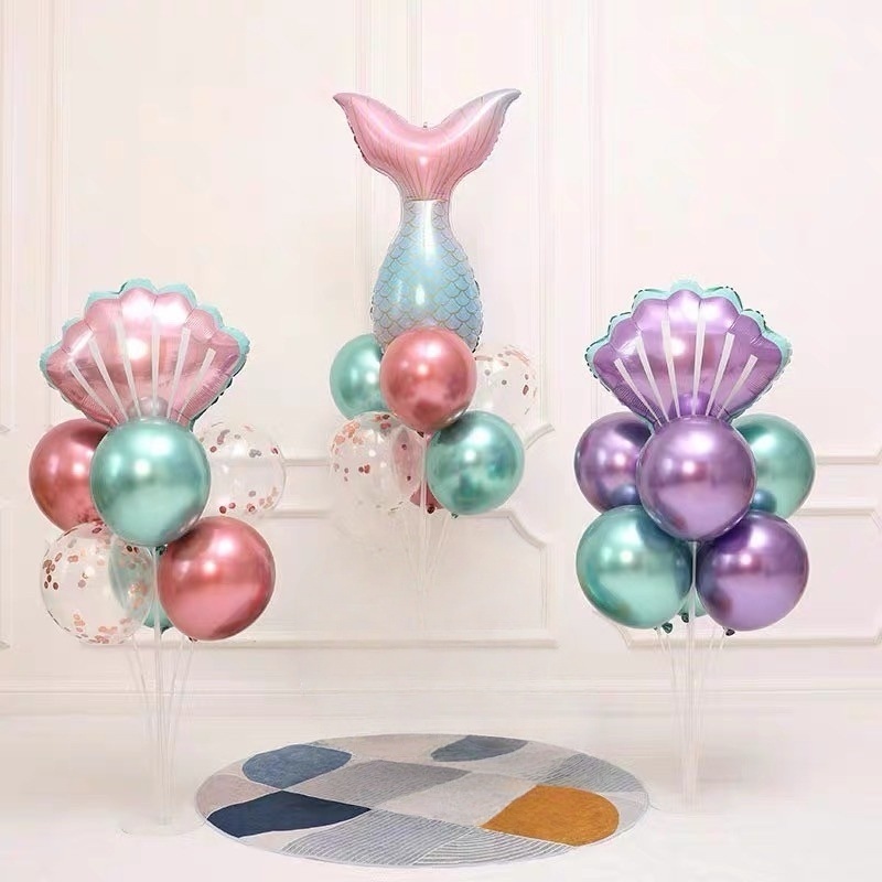 [現貨馬上出]【海洋動物 美人魚氣球】🌟🌟生日氣球 收涎 生日氣球佈置 海洋 鯨魚 大白鯊 海豚 海星 章魚 美人魚