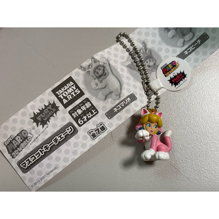Mario 瑪莉兄弟 碧姬公主粉色貓咪裝 扭蛋吊飾