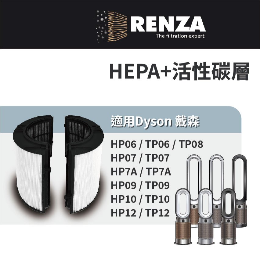 適用 Dyson 戴森 HP09 TP09 HP10 TP10 HP12 TP12 HEPA+活性碳濾網 濾芯 濾心