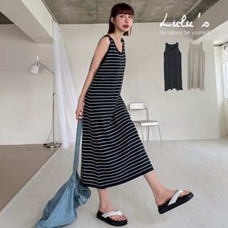 LULUS/細橫紋修身無袖針織長洋裝２色【A02250076】250702