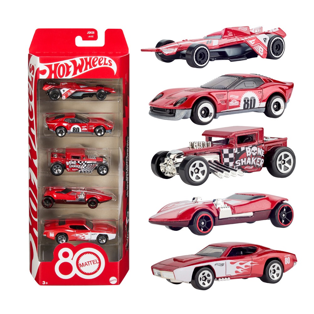 風火輪小汽車-美泰兒80週年5入組 1:64 合金車 正版 MATTEL