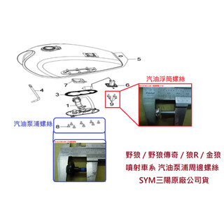 SYM三陽 原廠 野狼 噴射 傳奇 狼R 噴射汽油泵浦周邊螺絲 汽油浮筒螺絲 螺栓 螺絲 特殊螺絲 汽油泵浦螺絲 公司貨