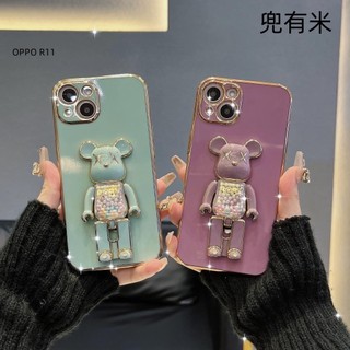 電鍍支架防摔手機殼 適用OPPO R11 R11S plus R17 R15 AX7 pro F1S R17pro