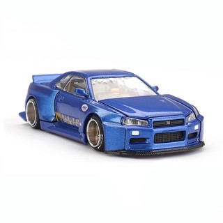 1/64 KaidoHouse x MINI GT 158 Nissan Skyline GTR R34 新宿 V2 藍
