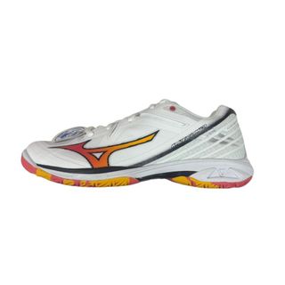 【捷豹羽排球】MIZUNO 男款 WAVE CLAW3 羽球鞋 白X橘紅 71GA244335