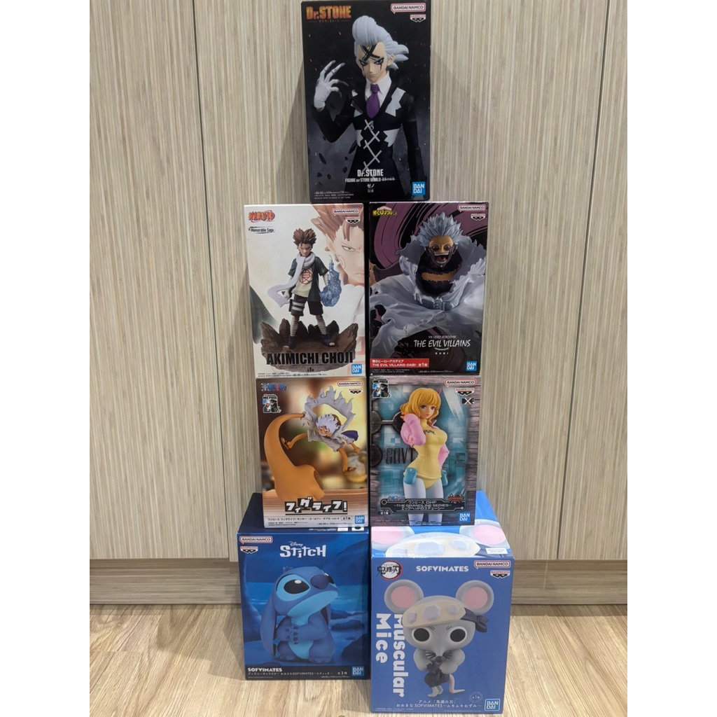 便宜賣💕日版景品，絲緹希、史迪奇、茶毘、肌肉老鼠、五檔魯夫尼卡、Xeno、秋道丁次 公仔 模型！