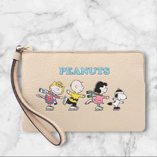 COACH美國outletX Peanuts史努比聯名款 單層拉鏈小手拿包