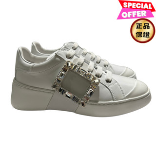 Roger Vivier 女款 Viv Skate Strass 水晶方釦軟皮運動鞋 EU35~38.5 /尺寸全