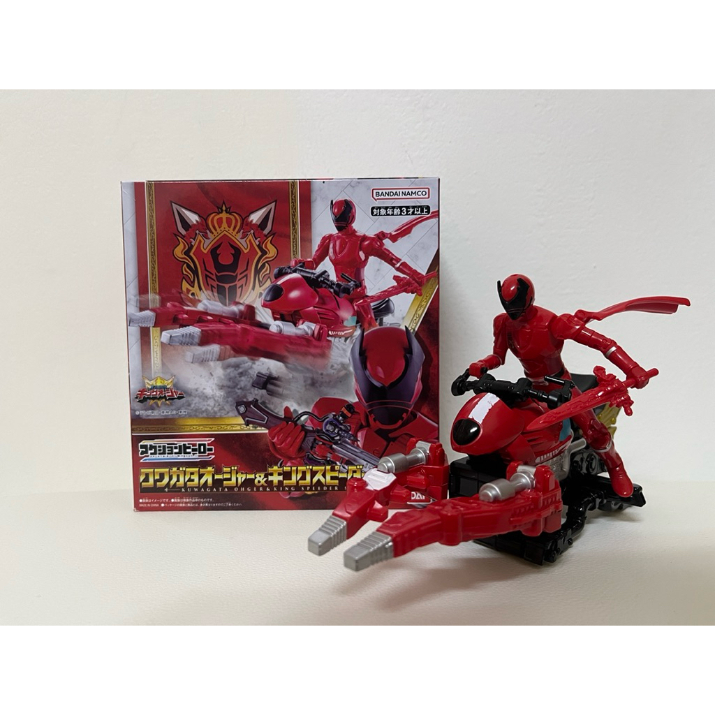 [TOY]國王戰隊、王樣戰隊。戰隊英雄可動系列：紅色戰士 鍬形蟲王者+王者飛車。帝王者 可動公仔 載具，日版全新未拆