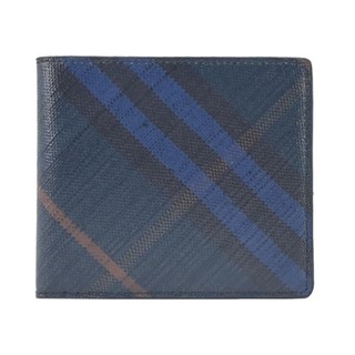 BURBERRY經典格紋8卡對開短夾(午夜藍)｜100%原廠真品｜JS Maxx官方旗艦館