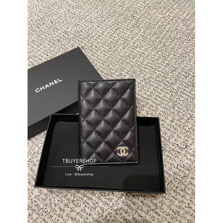 [TBUYERSHOP] Chanel 25b 黑金 荔枝皮 水鑽雙C logo護照夾