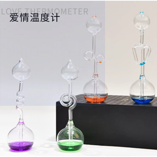 愛情玻璃溫度計 物理科學實驗創意富蘭克林沸騰球感溫瓶