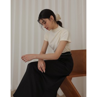 CHIC A SPACE 法式慵懶抓皺高領上衣(杏/咖啡) 女裝 現貨
