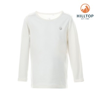 【Hilltop山頂鳥】ZISOFIT保暖POLYGIENE抗菌吸濕快乾長袖圓領彈性衛生衣 童款白｜PH56XC60EC