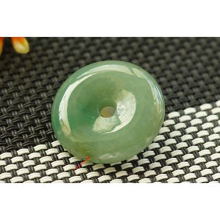 N623墜子❀翡翠玉A貨冰潤通透滿綠平安扣墜子吊墜掛件玉佩【緬甸玉翠軒】玉首飾品 男女老少