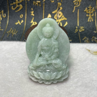 阿彌陀佛 豆綠翡翠「彩玉閣」玉【現貨】八大守護神 生肖狗豬守護神 保平安 玉石 手工精雕 天然緬甸玉A貨 基隆實體店面