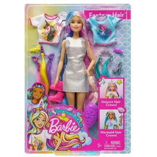 ●雅比玩具● MATTEL美泰兒 Barbie芭比娃娃 - 芭比夢幻髮型組(盒損)