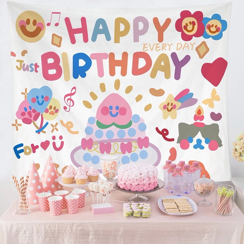 Happy birthday ::: 生日快樂🎂慶生用背景掛布裝飾
