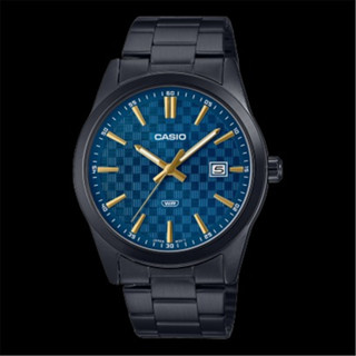 CASIO 卡西歐 潮流格紋 不鏽鋼 指標 腕錶 - 藍 x 黑 (MTP-VD03B-2A) [ 秀時堂 ]