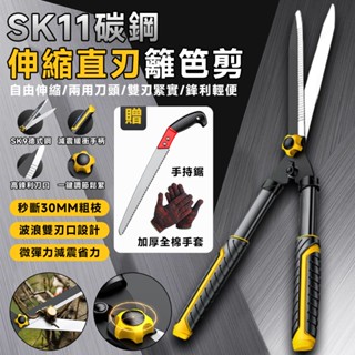 園藝剪刀 修枝剪 【可伸縮拉長🔥贈手持鋸+全棉手套】SK11碳鋼刀頭 綠化剪刀 樹枝剪 大剪刀 高空剪 園林花剪 剪樹刀