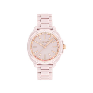 COACH Preston 紐約 粉陶瓷晶鑽女錶 34mm公司貨CO14504402