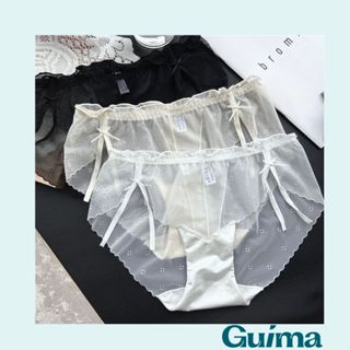 超軟【Guima|現貨】柔美優雅🍀 中腰蕾絲內褲 緞面內褲 性感內褲 性感緞面內褲 絲綢內褲