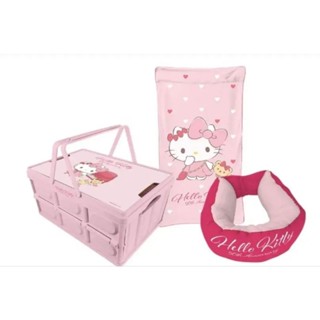 （全新）7-11 Hello kitty 提把摺疊收納箱桌 折疊收納箱 兩用頸枕毯 毛毯 毯子 福袋