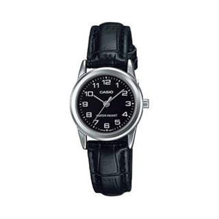 casio 卡西歐 經典 淑女 時裝 數字 指標 真皮 腕錶 - 黑麵款 ( ltp-v001l-1b) [ 秀時堂 ]