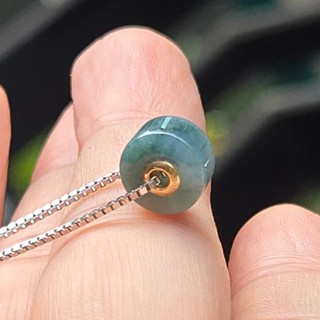 嗨，寶貝銀飾珠寶* 翡翠飾品☆18k金 天然緬甸玉A貨 鎖骨鍊 手鍊 隔珠 冰糯種 飄花翡翠墜子24-1