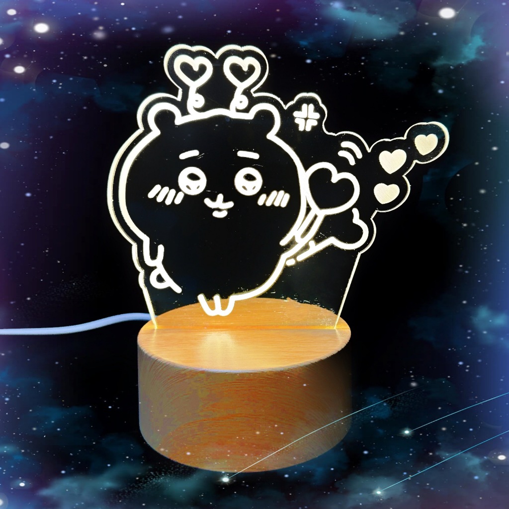 🎁3D立體小夜燈🎁吉伊卡哇 含禮盒卡片提袋 生日禮物/禮物/情人節禮物/維尼.史迪奇.史努比.蠟筆小新.拉拉熊.米奇