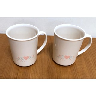 早期 美國康寧 CORNING 玻璃馬克杯 咖啡杯 對杯 共2入