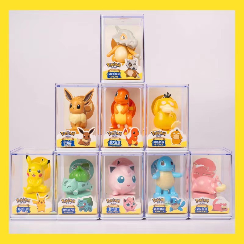 陸正版寶可夢9款神奇寶貝皮卡丘小火龍胖丁妙蛙種子傑尼龜伊布可達鴨呆呆獸卡拉卡拉禮盒印章公仔玩具