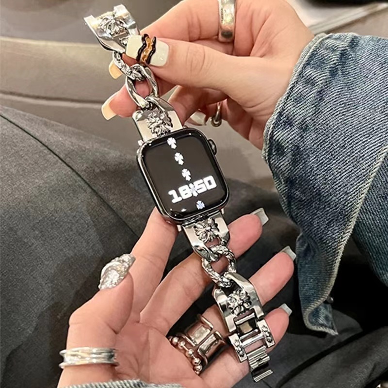 克羅十字架 金屬錶帶 S10首飾款Apple watch錶帶 蘋果錶帶 SE S9錶帶 iwatch錶帶 45mm高級感