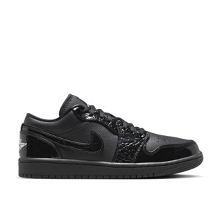 NIKE 女鞋 W AIR JORDAN 1 LOW SE BLACK 漆皮黑白【A-KAY0】【HJ7743-010】