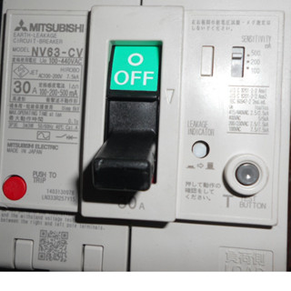 三菱漏電斷路器敏感度可調100.200.500mA NV63-CV NV32-SV NV63-SV NV32-HV