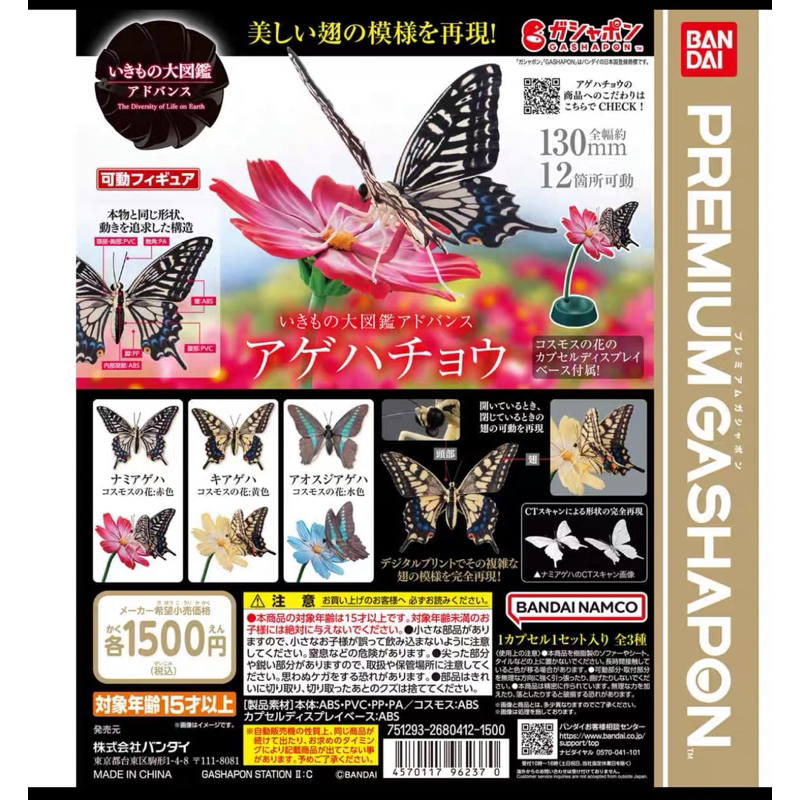 113.10全新 現貨 萬代 生物大圖鑑Ultimate「 鳳蝶 展示架套組」 柑橘鳳蝶 黃鳳蝶 青鳳蝶 一般轉蛋 扭蛋