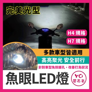 YO買百貨 Force JET SL DRG 魚眼 LED燈 A8 L8 RTD魚眼 雷騰魚眼 機車魚眼 H4 H7